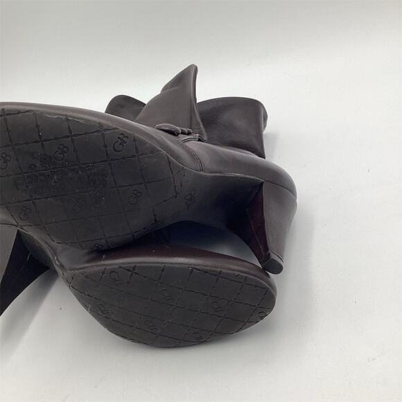 Gianni Bini Women's Brown Leather Ankle Booties Size 8 Block Heel - Picture 7 of 12